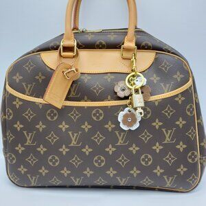 Authentic Louis Vuitton Lock & Key with Unbranded Flower Charm, Keychain